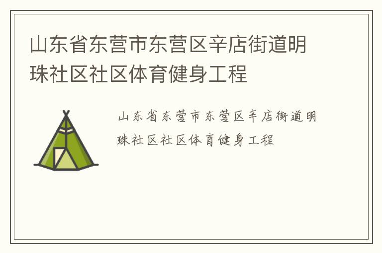 山东省东营市东营区辛店街道明珠社区社区体育健身工程