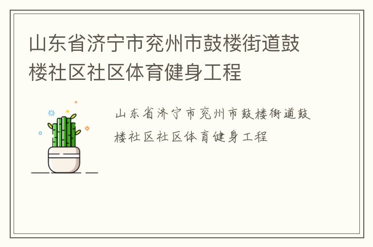 山东省济宁市兖州市鼓楼街道鼓楼社区社区体育健身工程