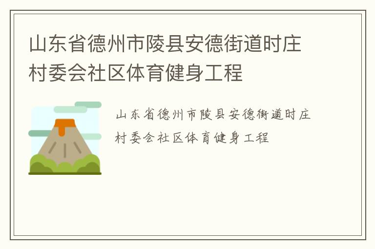 山东省德州市陵县安德街道时庄村委会社区体育健身工程