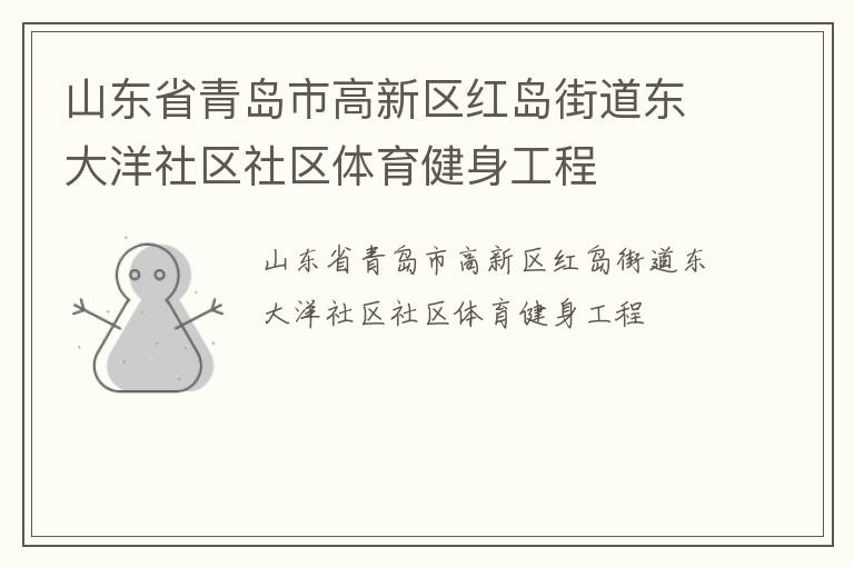 山东省青岛市高新区红岛街道东大洋社区社区体育健身工程