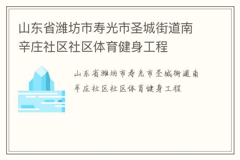山东省潍坊市寿光市圣城街道南辛庄社区社区体育健身工程