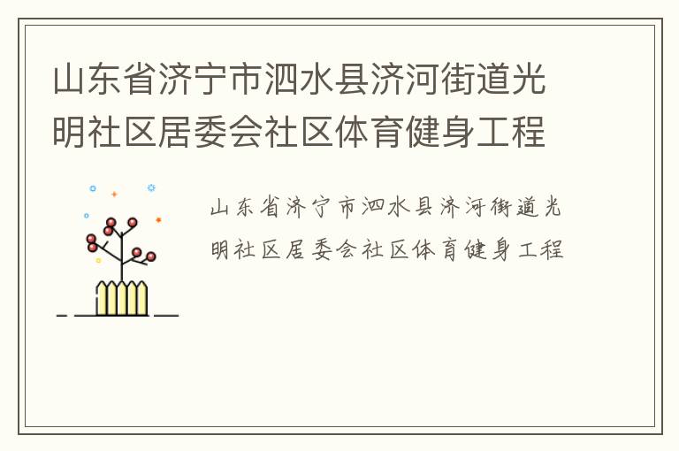山东省济宁市泗水县济河街道光明社区居委会社区体育健身工程