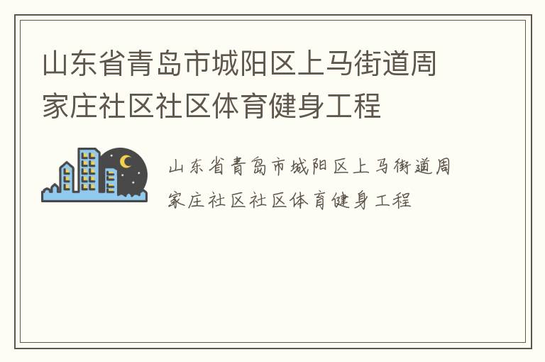 山东省青岛市城阳区上马街道周家庄社区社区体育健身工程