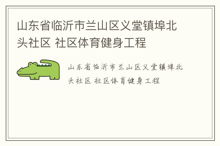 山东省临沂市兰山区义堂镇埠北头社区 社区体育健身工程