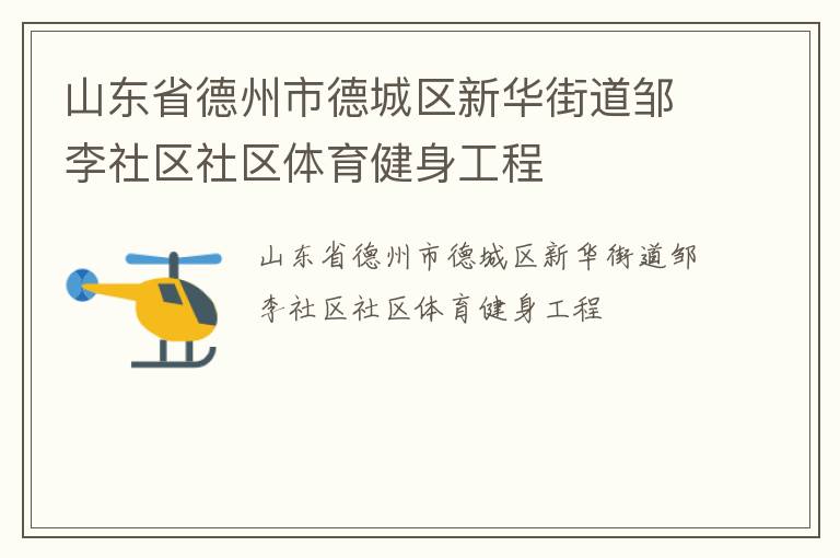 山东省德州市德城区新华街道邹李社区社区体育健身工程