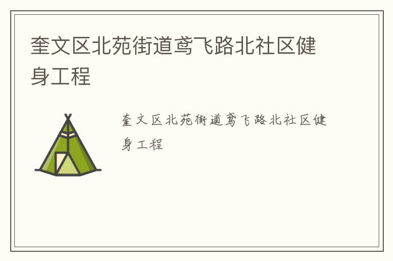 奎文区北苑街道鸢飞路北社区健身工程