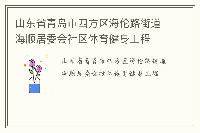 山东省青岛市四方区海伦路街道海顺居委会社区体育健身工程