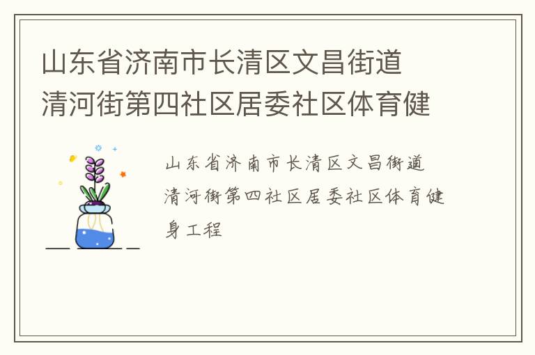 山东省济南市长清区文昌街道  清河街第四社区居委社区体育健身工程