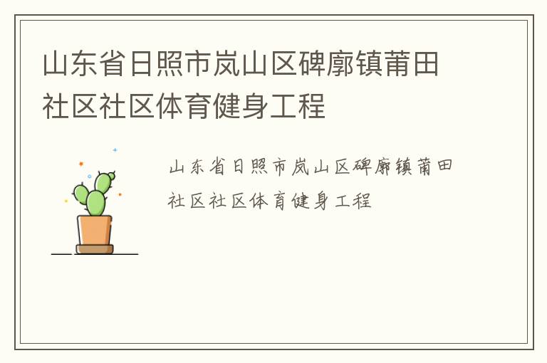 山东省日照市岚山区碑廓镇莆田社区社区体育健身工程