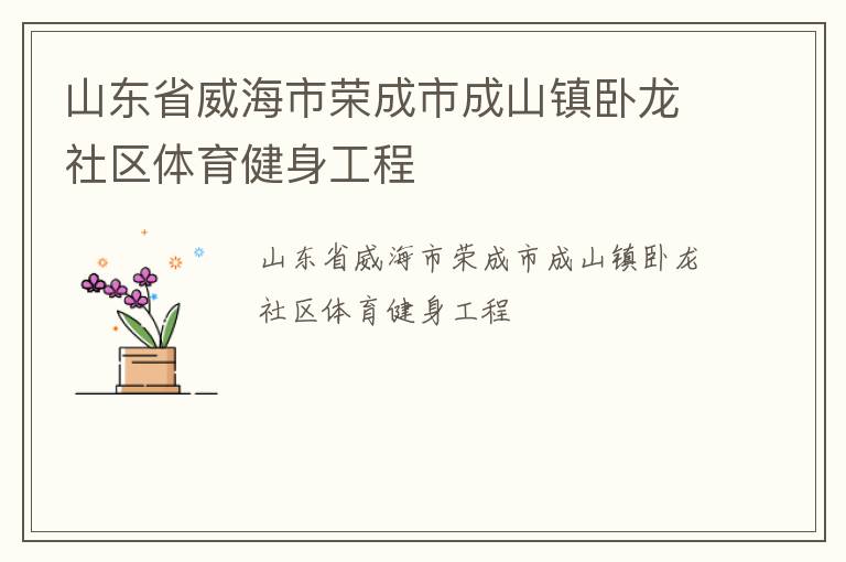 山东省威海市荣成市成山镇卧龙社区体育健身工程