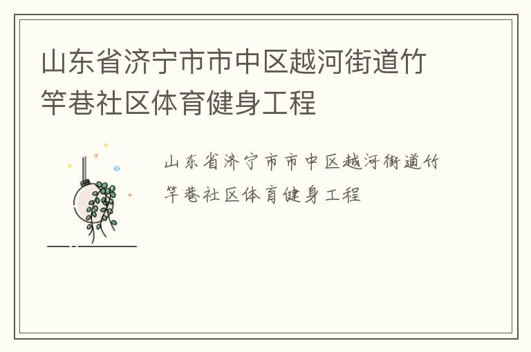 山东省济宁市市中区越河街道竹竿巷社区体育健身工程