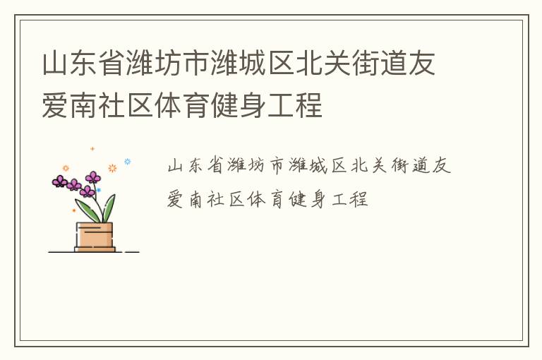 山东省潍坊市潍城区北关街道友爱南社区体育健身工程