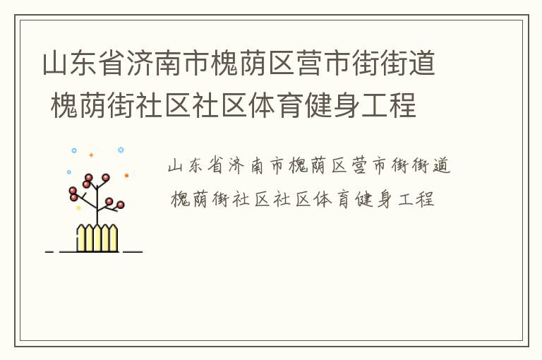 山东省济南市槐荫区营市街街道 槐荫街社区社区体育健身工程