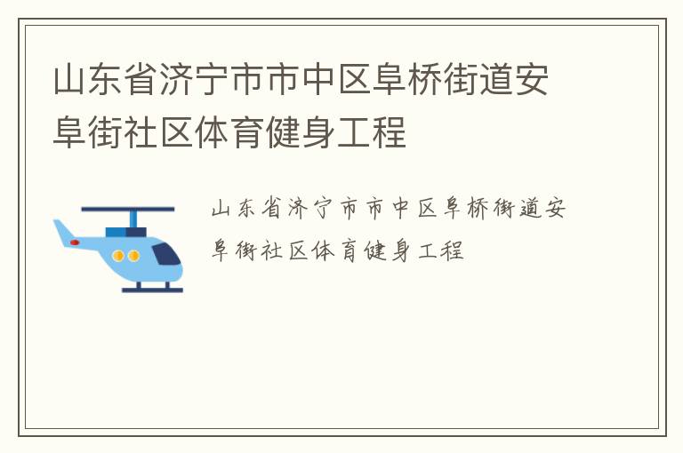 山东省济宁市市中区阜桥街道安阜街社区体育健身工程