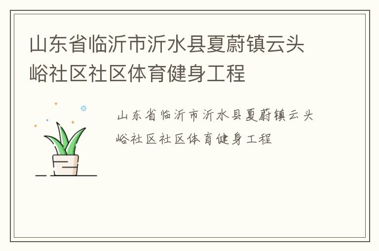 山东省临沂市沂水县夏蔚镇云头峪社区社区体育健身工程