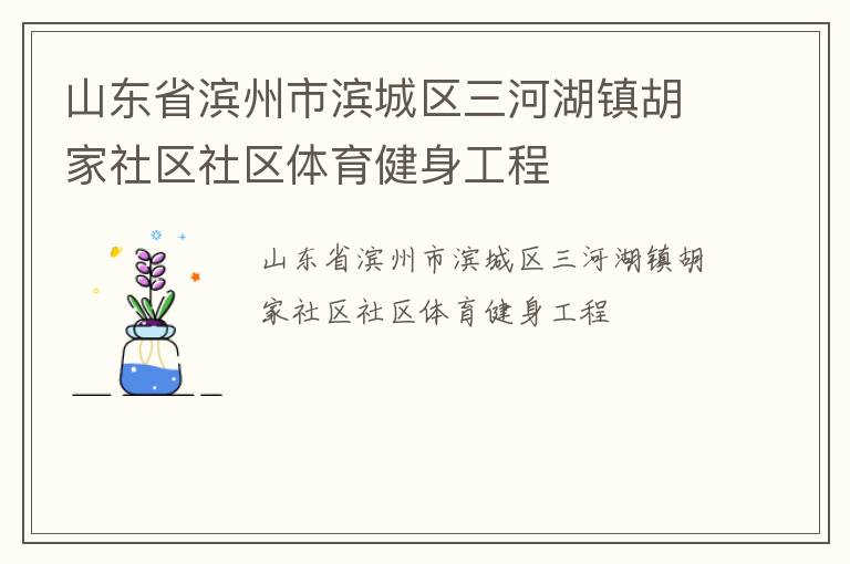 山东省滨州市滨城区三河湖镇胡家社区社区体育健身工程