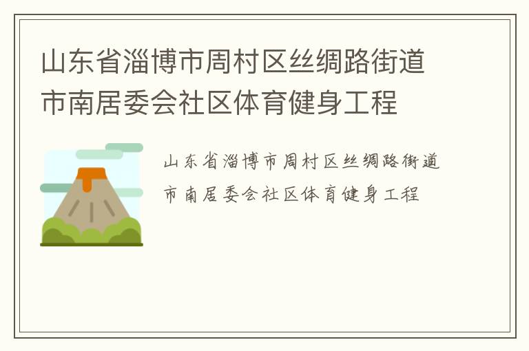 山东省淄博市周村区丝绸路街道市南居委会社区体育健身工程