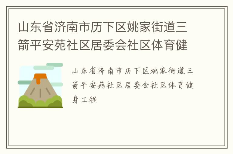 山东省济南市历下区姚家街道三箭平安苑社区居委会社区体育健身工程