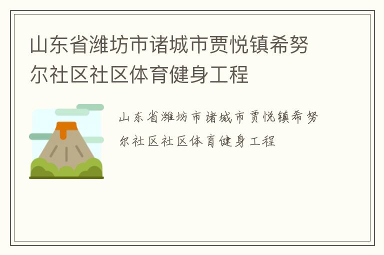 山东省潍坊市诸城市贾悦镇希努尔社区社区体育健身工程