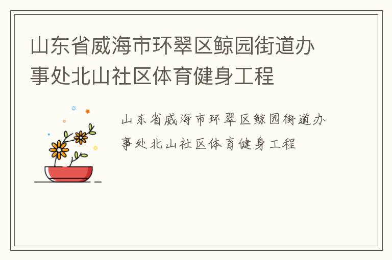 山东省威海市环翠区鲸园街道办事处北山社区体育健身工程