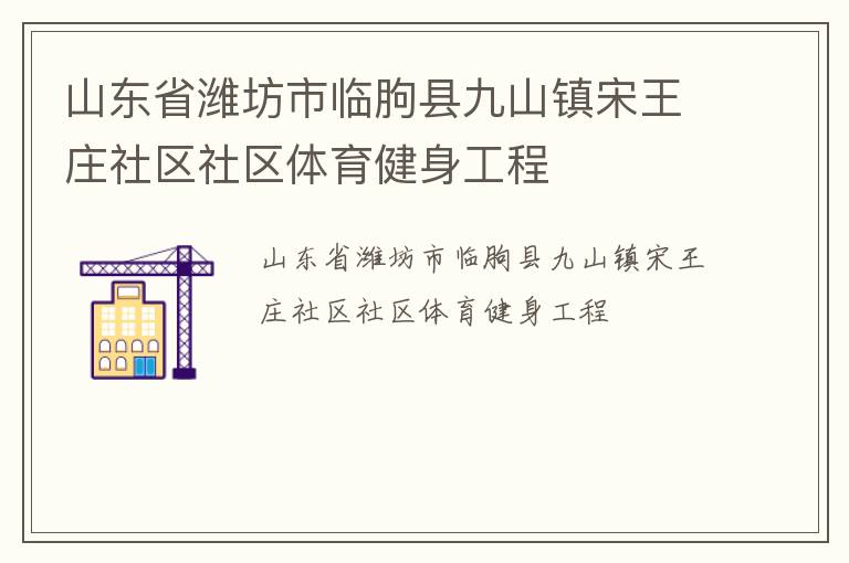 山东省潍坊市临朐县九山镇宋王庄社区社区体育健身工程