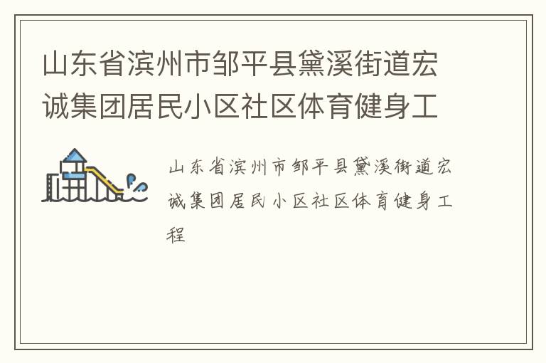 山东省滨州市邹平县黛溪街道宏诚集团居民小区社区体育健身工程
