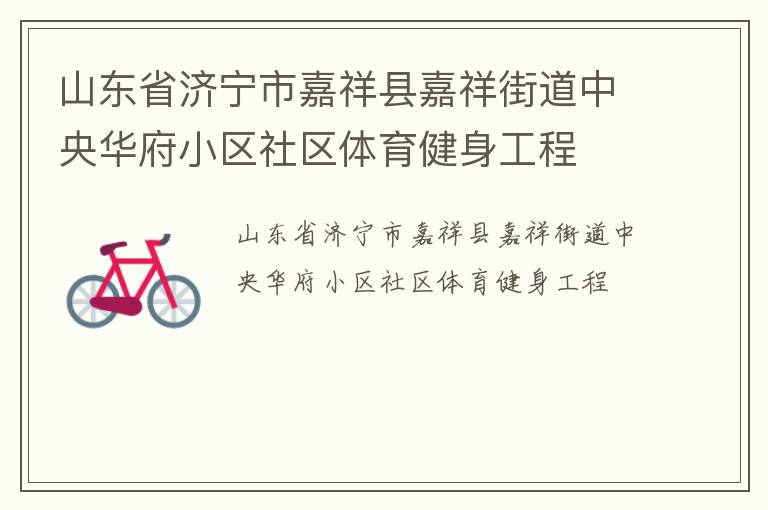 山东省济宁市嘉祥县嘉祥街道中央华府小区社区体育健身工程