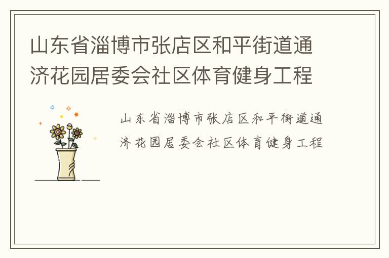 山东省淄博市张店区和平街道通济花园居委会社区体育健身工程