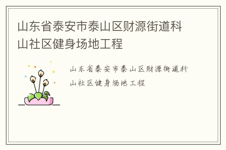 山东省泰安市泰山区财源街道科山社区健身场地工程