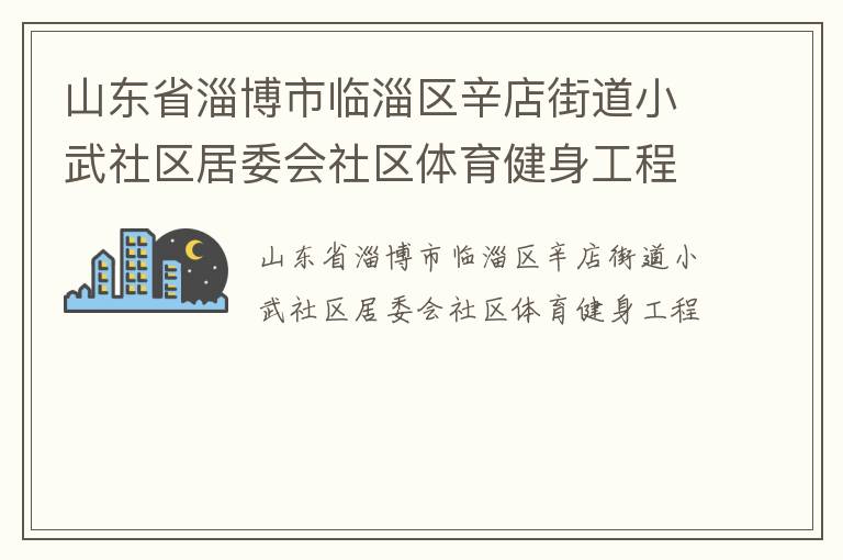 山东省淄博市临淄区辛店街道小武社区居委会社区体育健身工程