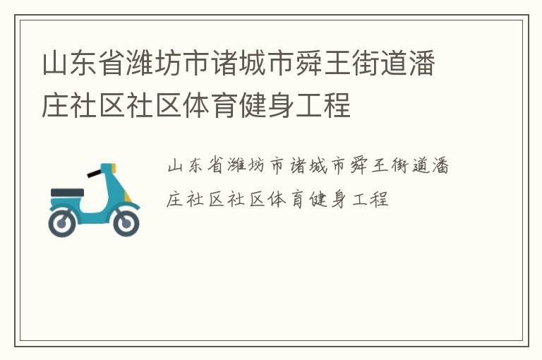 山东省潍坊市诸城市舜王街道潘庄社区社区体育健身工程