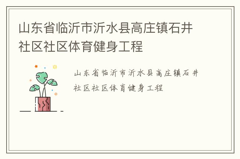 山东省临沂市沂水县高庄镇石井社区社区体育健身工程