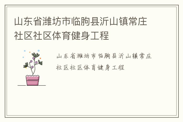 山东省潍坊市临朐县沂山镇常庄社区社区体育健身工程