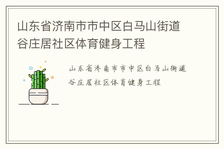 山东省济南市市中区白马山街道谷庄居社区体育健身工程