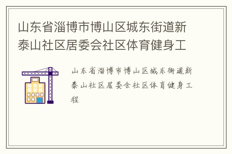 山东省淄博市博山区城东街道新泰山社区居委会社区体育健身工程