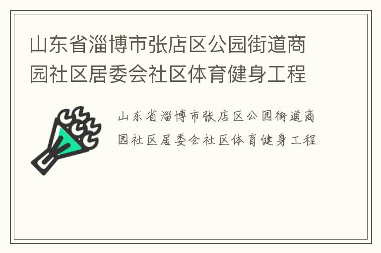 山东省淄博市张店区公园街道商园社区居委会社区体育健身工程