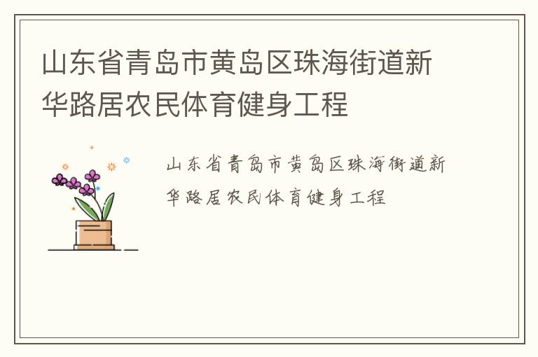 山东省青岛市黄岛区珠海街道新华路居农民体育健身工程