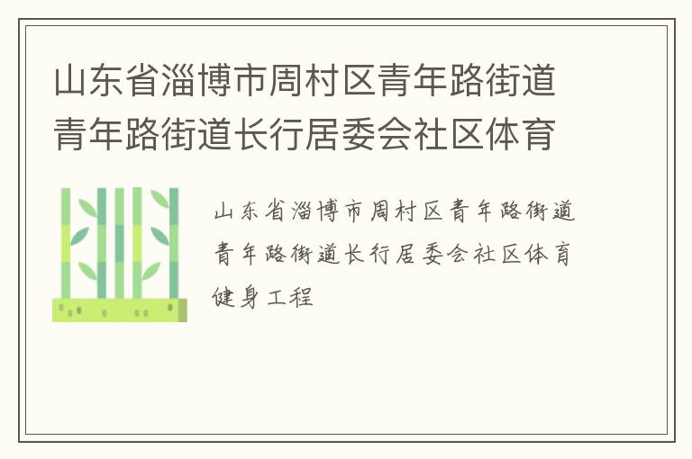 山东省淄博市周村区青年路街道青年路街道长行居委会社区体育健身工程