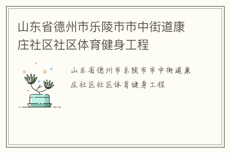 山东省德州市乐陵市市中街道康庄社区社区体育健身工程