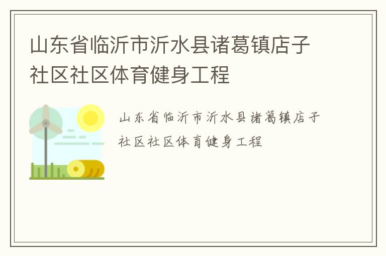 山东省临沂市沂水县诸葛镇店子社区社区体育健身工程