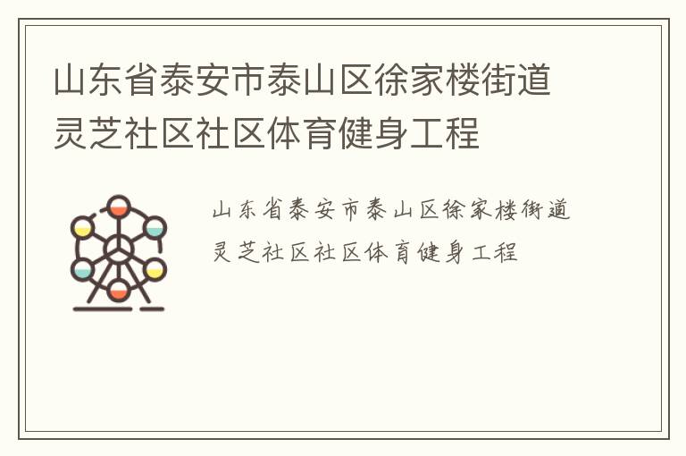山东省泰安市泰山区徐家楼街道灵芝社区社区体育健身工程