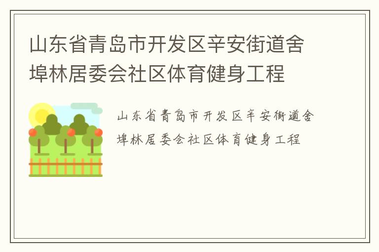 山东省青岛市开发区辛安街道舍埠林居委会社区体育健身工程
