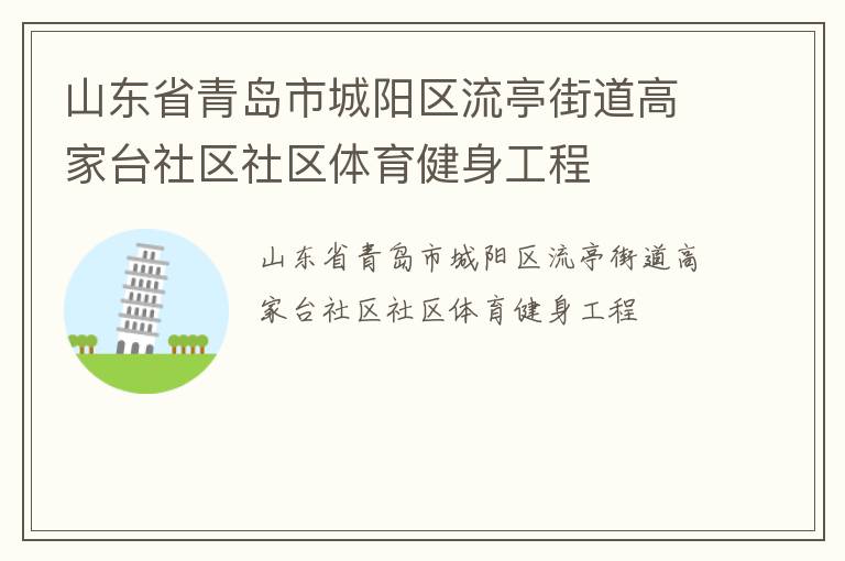 山东省青岛市城阳区流亭街道高家台社区社区体育健身工程