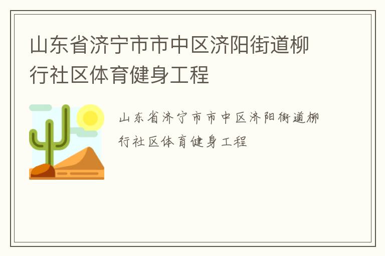 山东省济宁市市中区济阳街道柳行社区体育健身工程