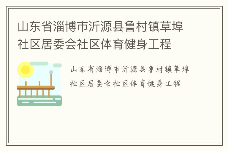 山东省淄博市沂源县鲁村镇草埠社区居委会社区体育健身工程