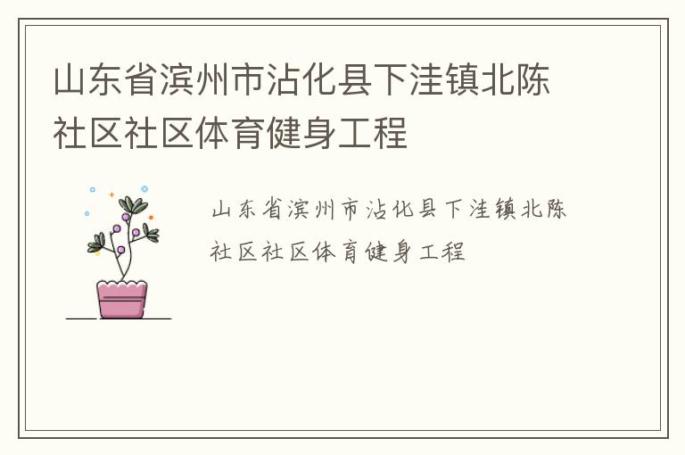 山东省滨州市沾化县下洼镇北陈社区社区体育健身工程