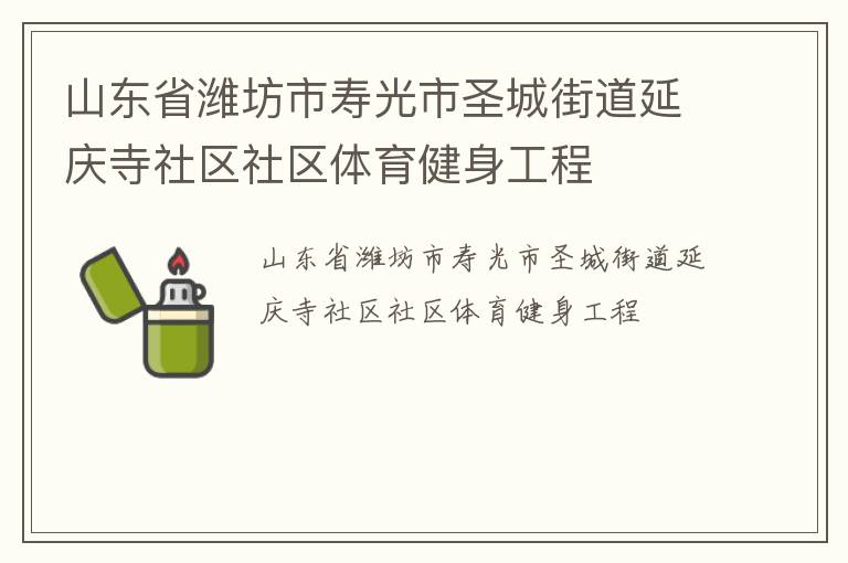 山东省潍坊市寿光市圣城街道延庆寺社区社区体育健身工程