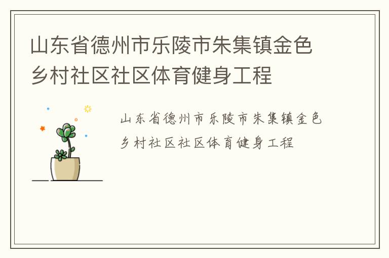 山东省德州市乐陵市朱集镇金色乡村社区社区体育健身工程