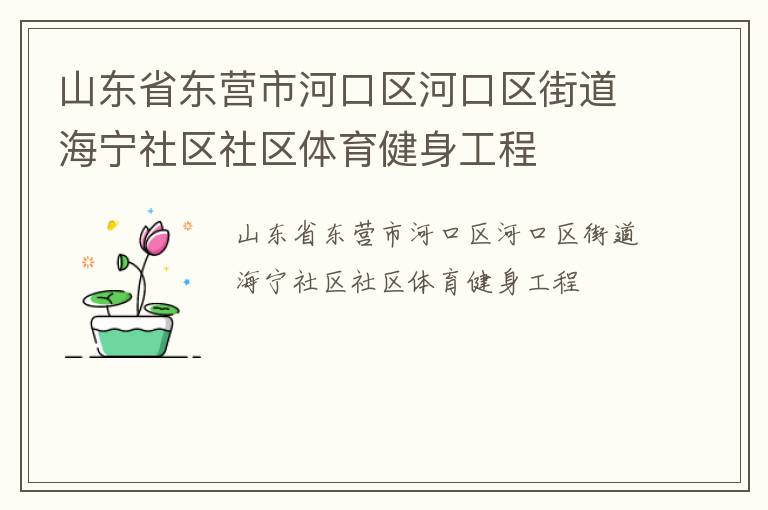 山东省东营市河口区河口区街道海宁社区社区体育健身工程