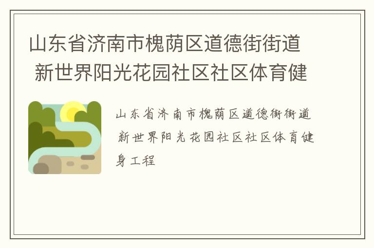 山东省济南市槐荫区道德街街道 新世界阳光花园社区社区体育健身工程